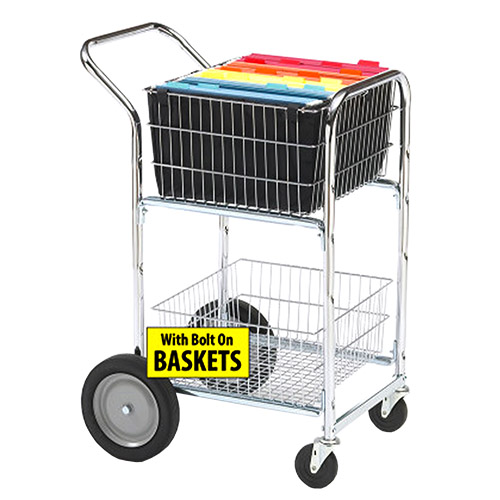  Charnstrom Compact Mail/Office Distribution Cart with Bolt On Baskets and 10&quot; Rear Wheels (M240)