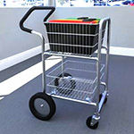 Charnstrom Compact Mail/Office Distribution Cart with Bolt in Baskets, 10" Rear Wheels & Easy Push Handle (M240E) ET14604