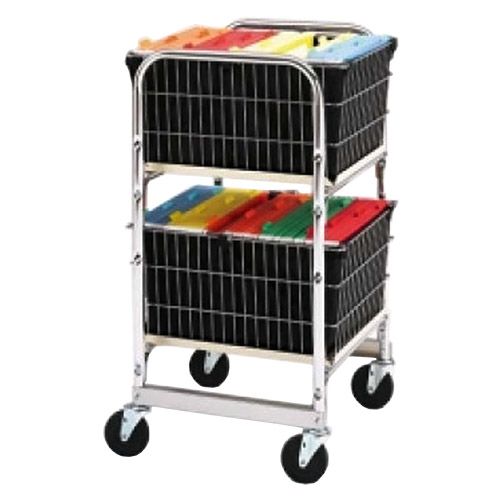  Charnstrom Compact Office Mail Distribution and File Cart with Two File Baskets (M016)