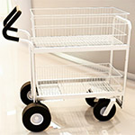 Charnstrom Medium Wire Basket Mail Delivery Cart with Easy Push Handle and Caster - (2 Options Available) ET14624