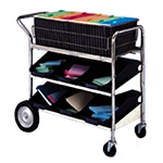 Charnstrom Medium Wire Basket Mail Delivery Cart with Two Lower Shelves (B172) ET14637