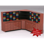 Charnstrom Mail Room Furniture Complete Wood Mail Center w/80 Pockets and Storage - (9 Colors Available) ET14647