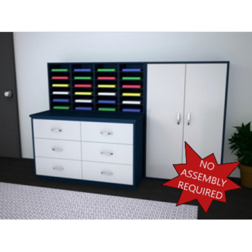 Charnstrom Mail Room Furniture Complete Wood Mail Center 24 Pockets And Storage Cabinet 9 