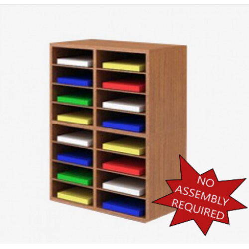 Charnstrom 12&quot; Deep Mail Room Furniture 16 Pockets 25-1/4&quot;W Wood Sorter - (9 Colors Available)