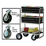 Charnstrom Triple Decker Wire Basket Mail Cart with 2 Choices of Casters and Tires - (2 Options Available) ET14696