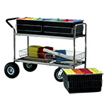 Charnstrom Long Wire Basket Mail Delivery Cart with Cushion Grip - (2 Options Available) ET14701