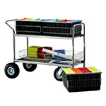 Charnstrom Long Wire Basket Office and Mail Distribution Cart - (2 Options Available) ET14704