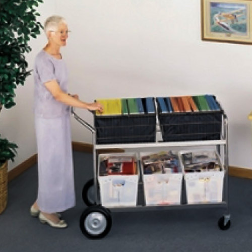  Charnstrom Jumbo Mail and Office Distribution Cart with Plastic Bins (M289)