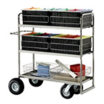Charnstrom Long Triple Decker Mail Cart with Baskets - (2 Options Available) ET14714