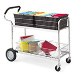 Charnstrom Long Wire Basket Mail Delivery Cart with Cushioned Ergo Handle (M121) ET14715