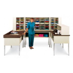 Charnstrom Legal Depth Mail Room Furniture 72 Mail Pockets Extra-Deep U-Shaped Mail Center - (3 Colors Available) ET14735