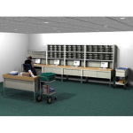 Charnstrom Legal Depth Mail Room Console and Office Organizer 123 Pockets Mail Sorting Station w/Large Mail Dump Table - (3 Colors Available) ET14764