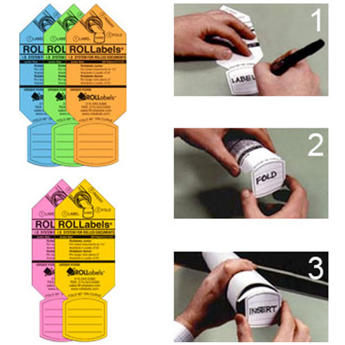 ROLLabels Junior (5 Packs of 50 Labels - Assorted Fluorescent Colors)