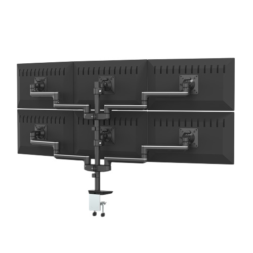  Fellowes Sena Series Hex (6) Fixed + Fixed Monitor Arm Black - SENAEX6-FF-BLK