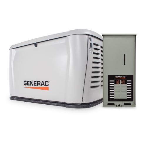  Generac 10/9kW Air-Cooled Standby Generator, 16-Circuit 100A Transfer Switch - 7321