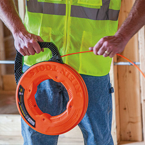 Photograph of Klein Tools 100' Multi-Groove Fiberglass Fish Tape with Nylon Tip - 56383