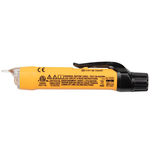 Photograph of Klein Tools 12-1000VAC Dual Range Non-Contact Voltage Tester with Flashlight - NCVT3P