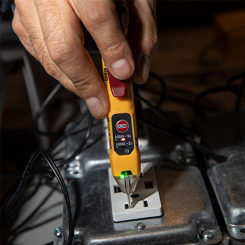 Photograph of Klein Tools 12-1000VAC Dual Range Non-Contact Voltage Tester - NCVT2P