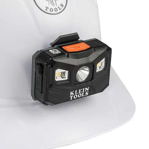 Photograph of Klein Tools 400 Lumen Rechargeable Auto-off Headlamp with Fabric Strap - 56048