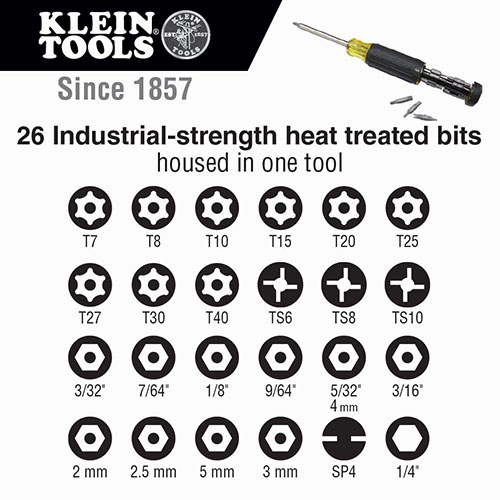 Photograph of Klein Tools 27-in-1 Multi-Bit Tamperproof Screwdriver - 32307