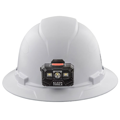 Photograph of Klein Tools Hard Hat with Rechargeable Headlamp, White - 60406RL