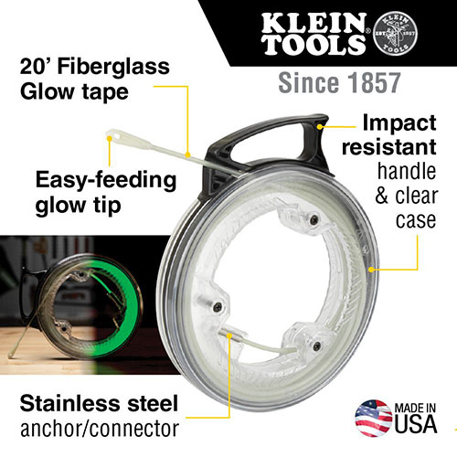 Photograph of Klein Tools 20' Glow Fish Tape - 50550