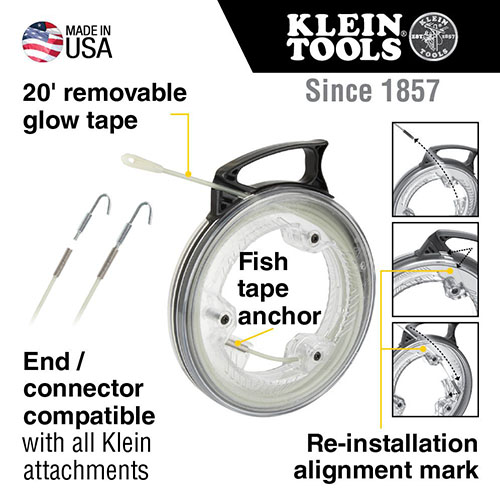Photograph of Klein Tools 20' Glow Fish Tape - 50550
