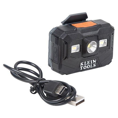 Photograph of Klein Tools Full Brim Hard Hat with Rechargeable Headlamp - 60407RL