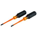  Klein Tools 2-Piece Slim-Tip Insulated Screwdrivers Set - 33732INS