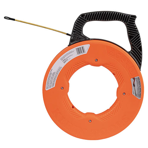 Klein Tools 50' Fiberglass Fish Tape with Spiral Steel Leader 56350