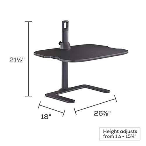 Photograph of Safco Stance Height Adjustable Laptop Stand - 2180BL adjustment.