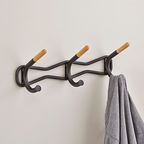 Photograph of the Safco Family Coat Wall Rack - 3 Hook - (3 Colors Available) 