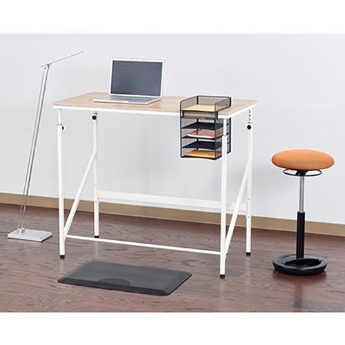 Photograph of the Safco Onyx Horizontal Hanging Storage, Black - 3240BL features 1 desktop tray and 4 underdesk trays for sorting letter-size documents, folders and files.