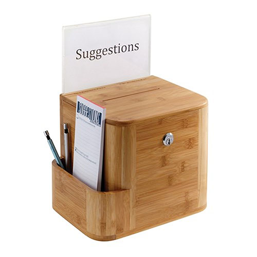 Photograph of the Safco Bamboo Suggestion Box - (2 Colors Available), safco bamboo suggestion box, bamboo suggestion box, suggestion box, box, bamboo box, bamboo, suggestion, natural box, natural