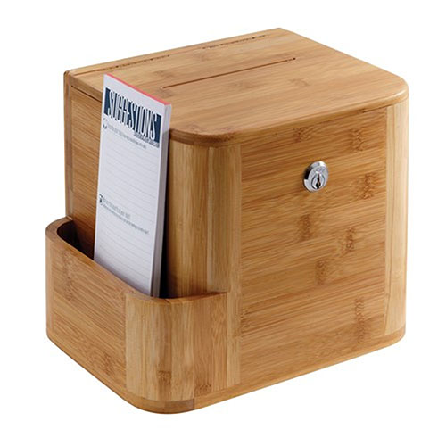 Photograph of the Safco Bamboo Suggestion Box - (2 Colors Available), safco bamboo suggestion box, bamboo suggestion box, suggestion box, box, bamboo box, bamboo, suggestion, natural box, natural