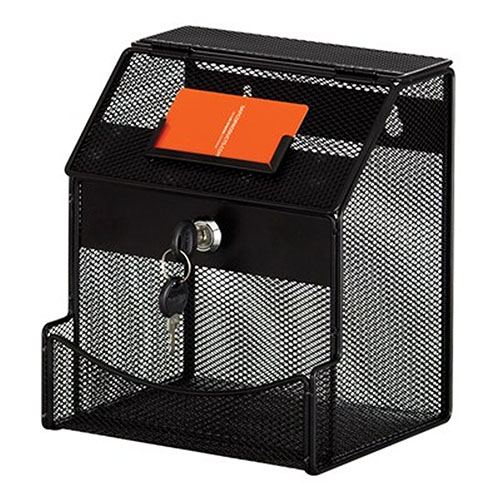  Safco Onyx Mesh Collection Box, Black - 4238BL