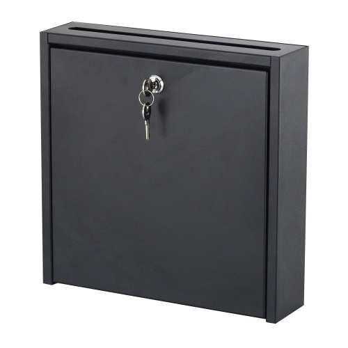  Safco 12&quot; x 12&quot; Wall-Mounted Interoffice Mailbox with Lock, Black - 4258BL