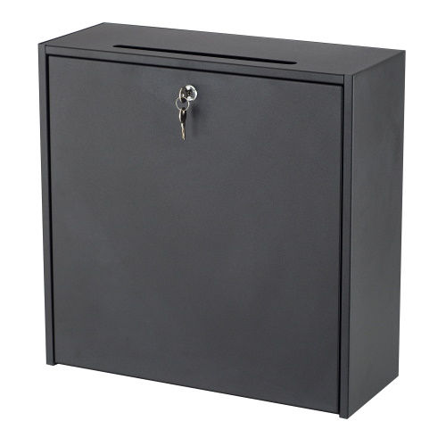  Safco 18&quot; x 18&quot; Wall-Mounted Interoffice Mailbox with Lock, Black - 4259BL