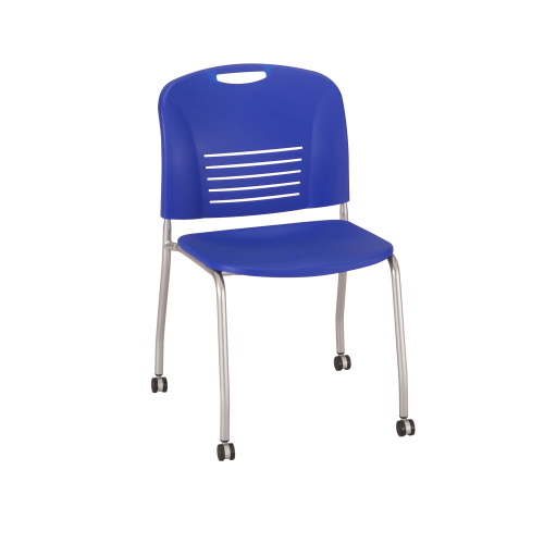 Photograph of the Safco Vy Straight Leg w/ Caster - 2 Pack - (Blue) 4291