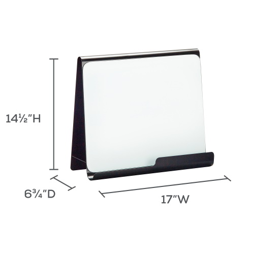 Photograph of the Safco Wave Desk Accessory, Desktop Whiteboard &amp; Magnetic Document Stand - (2 Colors Available)