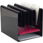 Safco Wave Desk Accessory - Desktop File Organizer with 7 Vertical Sections & Letter-Size Paper Tray - (2 Colors Available) ET11501