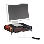 Safco Powered Onyx Monitor Stand, Black - 3230BL