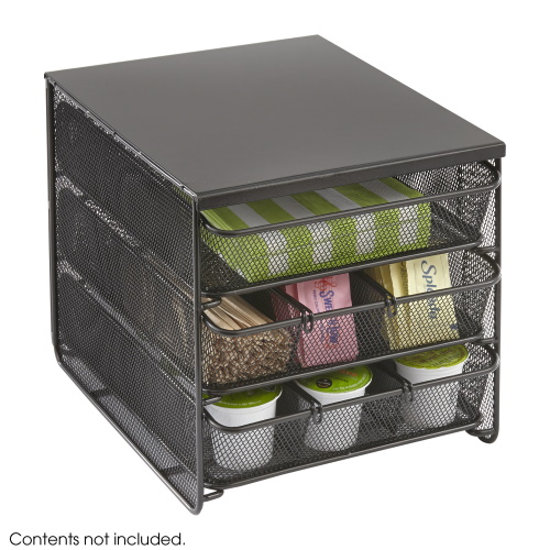 Photograph of the Safco Onyx Hospitality Organizer has three drawers for three times the storage power.