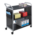 Safco Scoot Utility Cart - 3 Shelves, Black - 5339BL ET11520