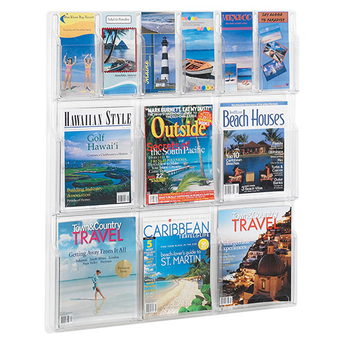  Safco Reveal 6 Magazine and 6 Pamphlet Display, Clear - 5606CL