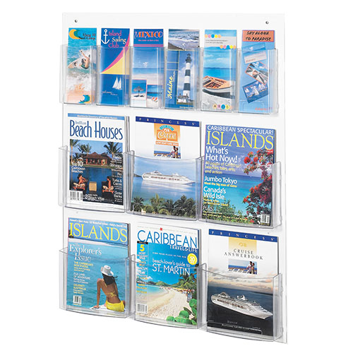  Safco Clear2c 6 Magazine and 6 Pamphlet Display, Clear - 5668CL