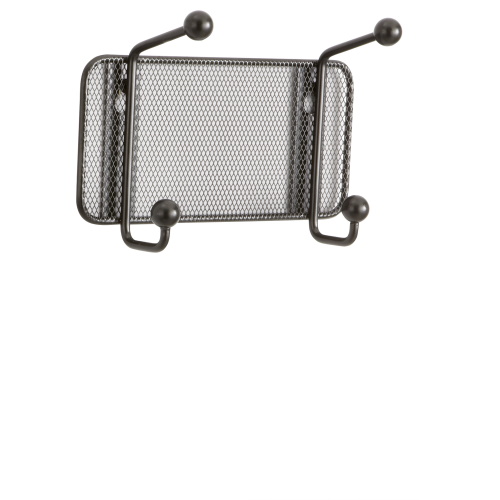 Photograph of the Safco Onyx Mesh Wall Rack 2 Hook - 6 Pack, Black - 6401BL
