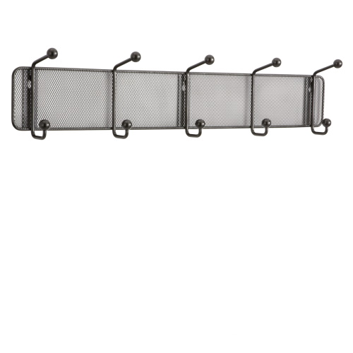 Photograph of the Safco Onyx Mesh Wall Rack 5 Hook - 6 Pack, Black - 6403BL