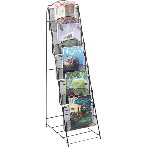 Photograph of the Safco Onyx Floor Rack 5 Pocket, Black - 6461BL.