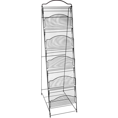  Safco Onyx Floor Rack 5 Pocket, Black - 6461BL